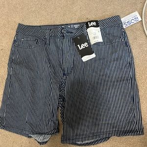 Lee Regular Fit Faux Denim Biker Length Shorts